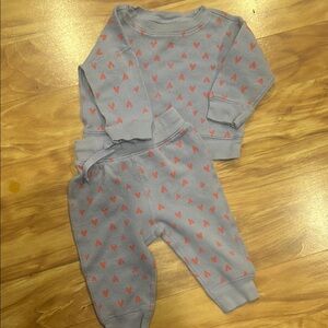 Hanna Andersson Purple and Red Heart Baby Outfit